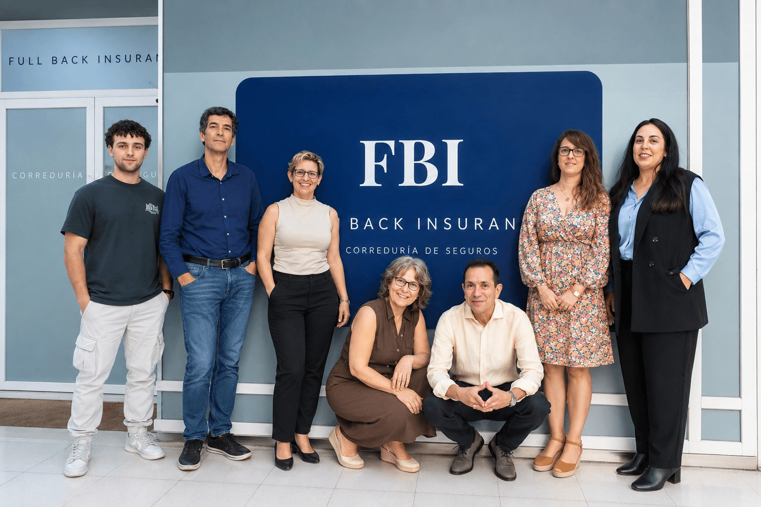 Oficina profesional de correduría de seguros con estética editorial